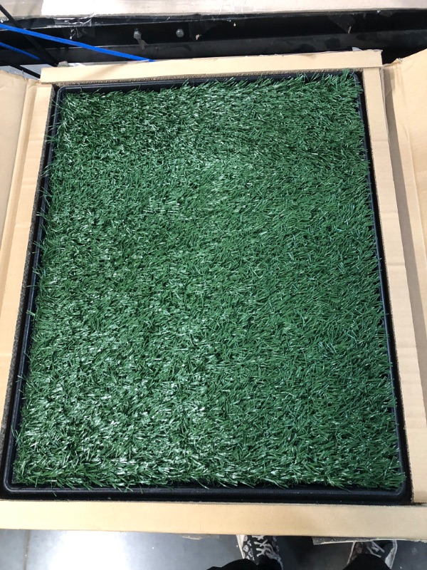 Photo 3 of [Brand New] HPYMore Dog Potty Grass Pad with Tray, Indoor Outdoor Dog Litter Box 25” X 20” for Puppy Training