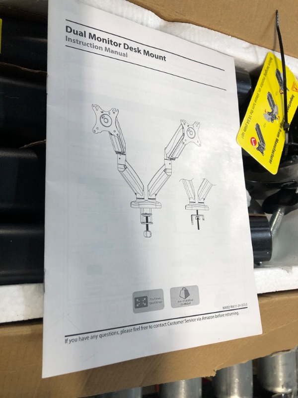 Photo 2 of MOUNTUP Dual Monitor Stand, Double Monitor Arm for 2 Computer Screen up to 32 Inch