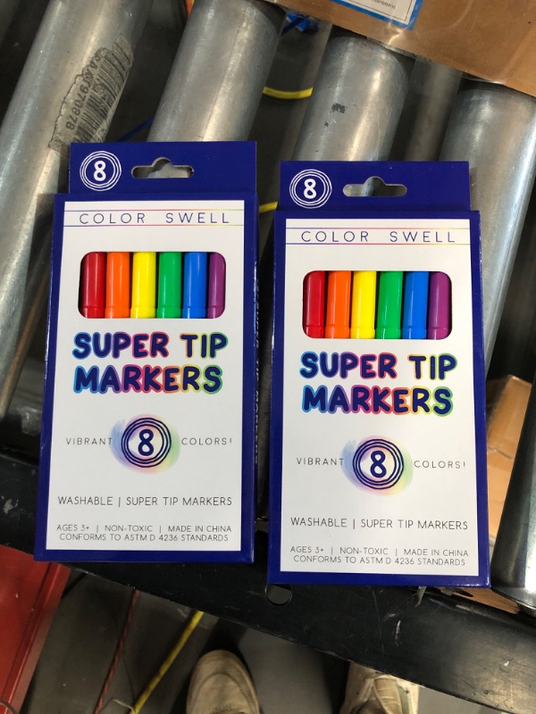 Photo 1 of Color Swell Super Tip Washable Marker Pack of 8 Vibrant Colors (2 PACK)
