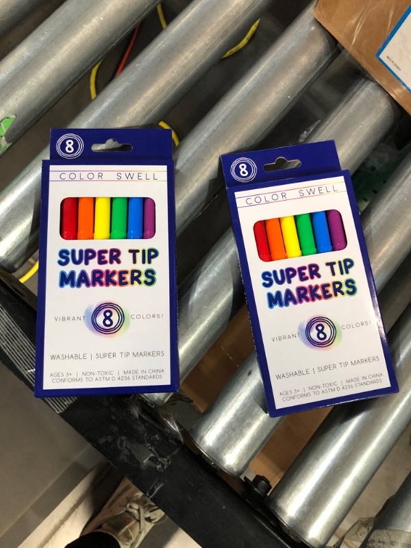 Photo 1 of Color Swell Super Tip Washable Marker Pack of 8 Vibrant Colors (2 PACK)