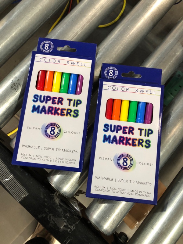 Photo 3 of Color Swell Super Tip Washable Marker Pack of 8 Vibrant Colors (2 PACK)