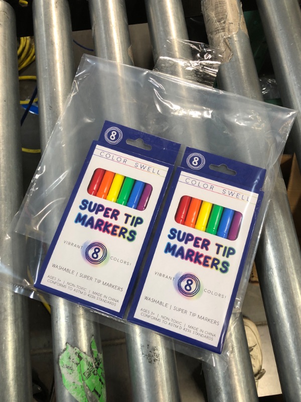 Photo 1 of Color Swell Super Tip Washable Marker Pack of 8 Vibrant Colors (2 PACK)