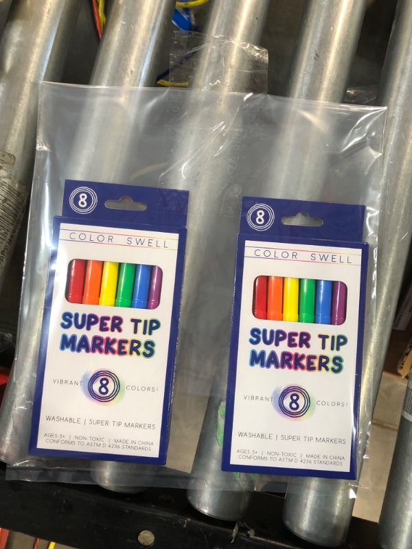 Photo 3 of Color Swell Super Tip Washable Marker Pack of 8 Vibrant Colors (2 PACK)