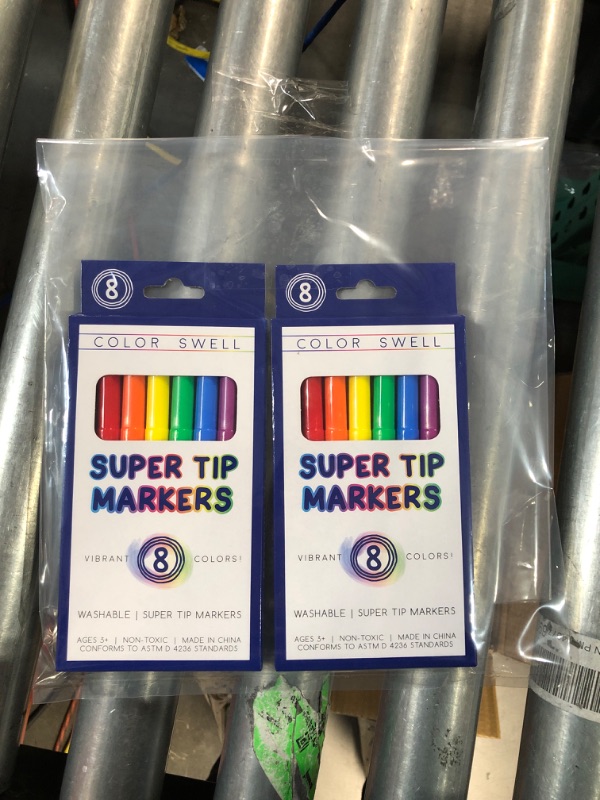 Photo 3 of Color Swell Super Tip Washable Marker Pack of 8 Vibrant Colors (2 PACK)