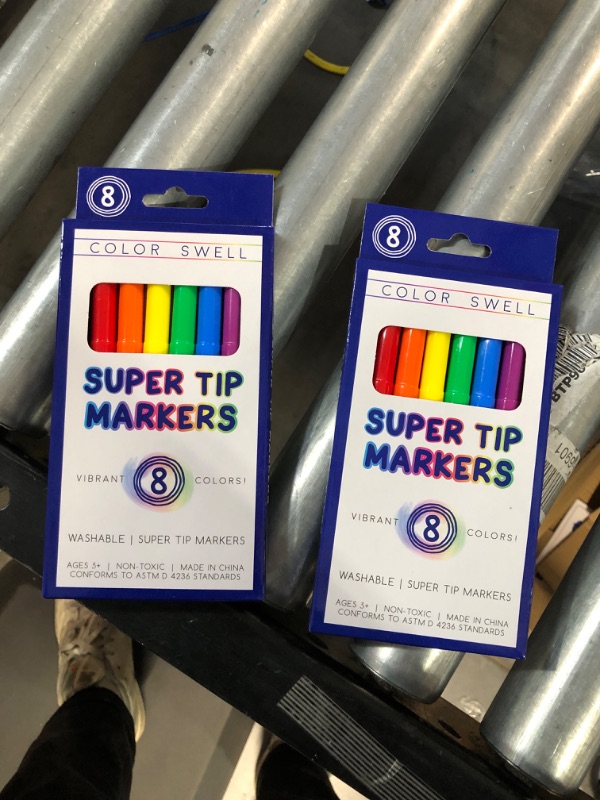 Photo 1 of Color Swell Super Tip Washable Marker Pack of 8 Vibrant Colors (2 PACK)