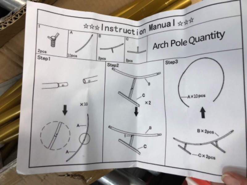 Photo 3 of *USED* Round Backdrop Stand, Metal Round Balloon Arch Kit Decoration 7.2ft (2.2m) Circle ?Golden?