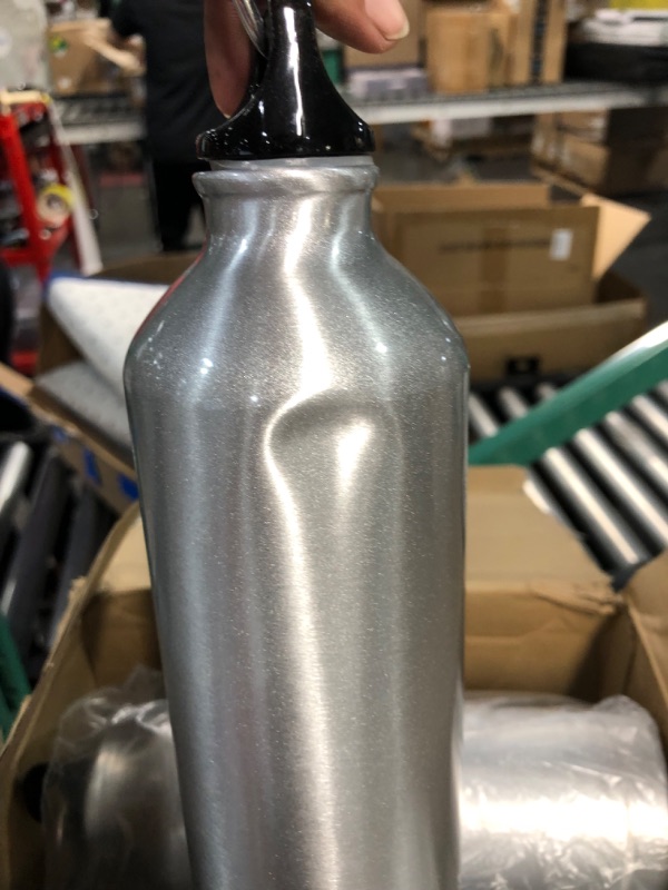 Photo 3 of **SOME ARE DENTED*** 18 Pieces Aluminum Sport Water Bottles Bulk 24 oz Lightweight Water Bottles  with Hook and Twist Cap Silver