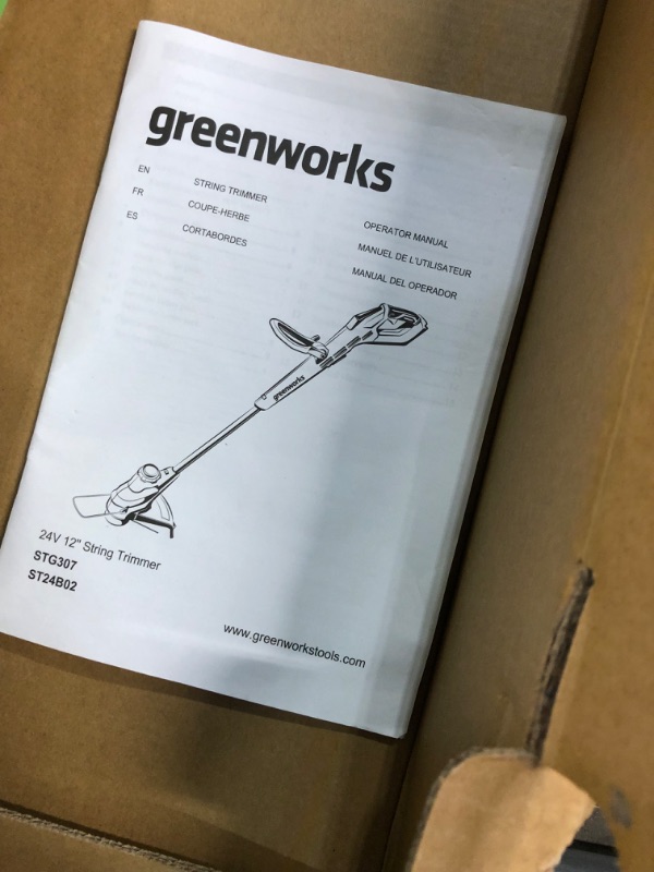 Photo 4 of ***NO BATTERY*** Greenworks 24V 12" Cordless TorqDrive String Trimmer, Tool Only