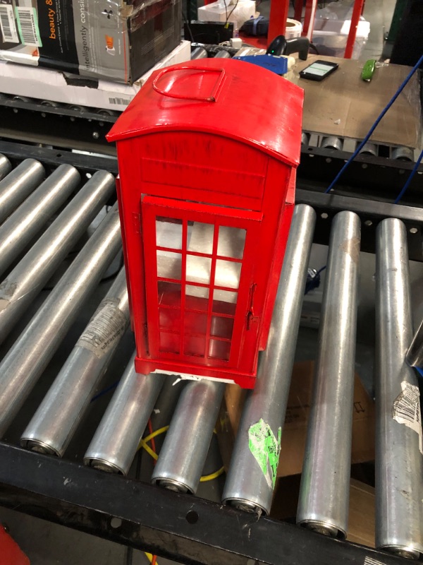 Photo 5 of  Decorative Candle Lantern 12''High Telephone Booth Lantern Hanging Telephone Box Lantern Metal Candle Holder