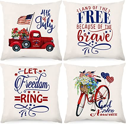 Photo 1 of *Stock Photo Similar* 4th of July Pillow Cover Set, 4 Pcs