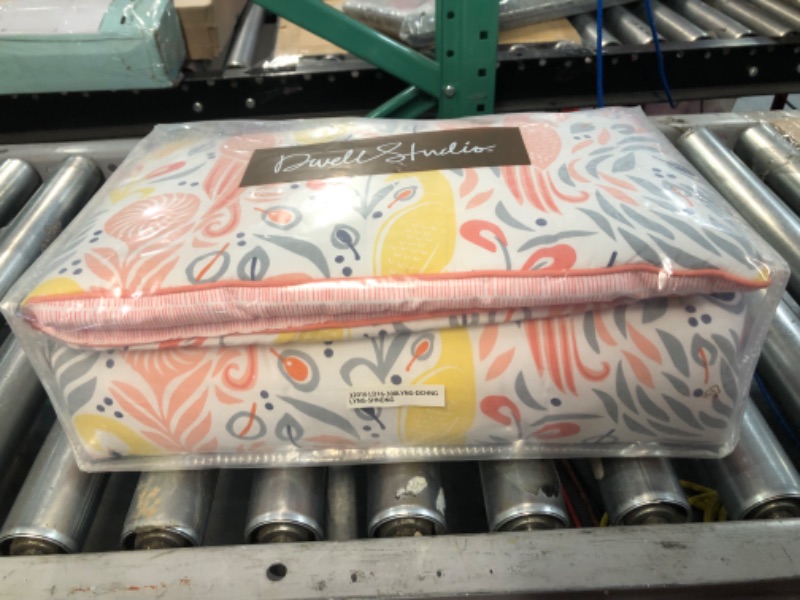 Photo 1 of Dwell Studio Boheme Peacock/Floral Print Comforter, Peach/Gold/Gray 