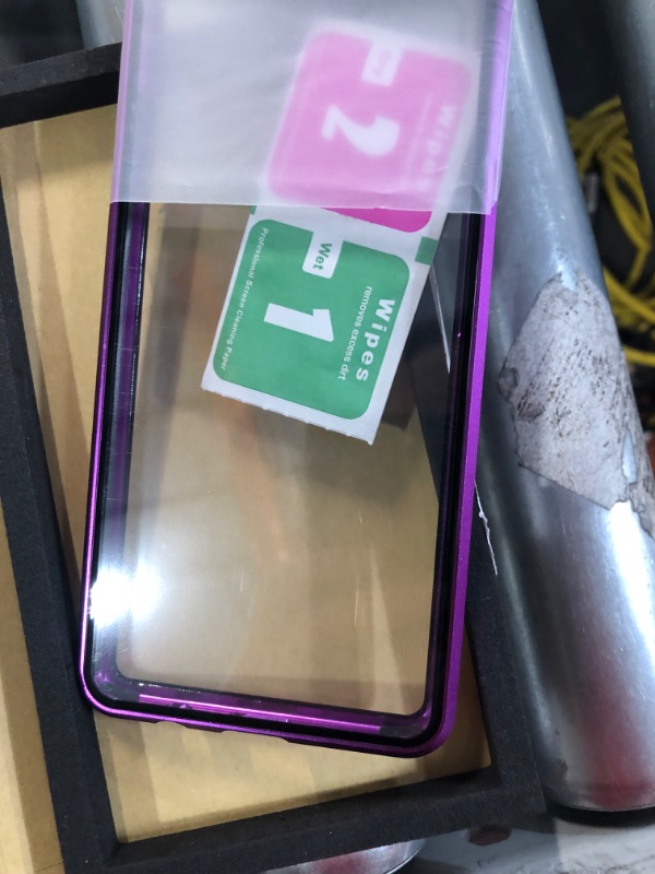 Photo 1 of Woskko 360° Full Body Transparent Tempered Glass Magnetic Case for Samsung Galaxy A51 2020 (Purple)