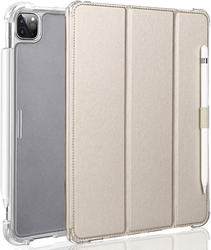 Photo 1 of Valkit iPad Pro 11 Case 2020 & 2018, Translucent Frosted Smart Folio Stand Cover with Auto Sleep/Wake, Gold