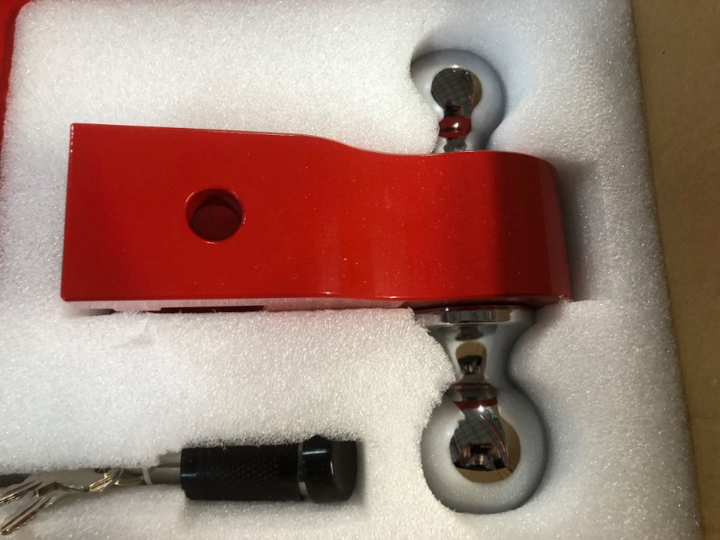 Photo 1 of LOCAME Adjustable Trailer Hitch, Fits 2.5-Inch Receiver Only, 8-Inch Drop/Rise Aluminum Drop Hitch,18,500 LBS GTW-Tow Hitch for Heavy Duty Truck with Double Stainless Steel Locks, Red, LC0015 8 Inch Drop Hitch