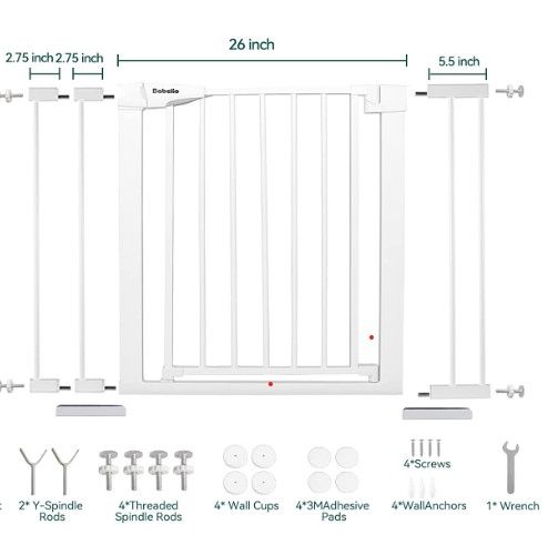 Photo 1 of **SEE NOTES**
Babelio Baby Gate for Doorways and Stairs, 26-40 inches Dog/Puppy Gate, White