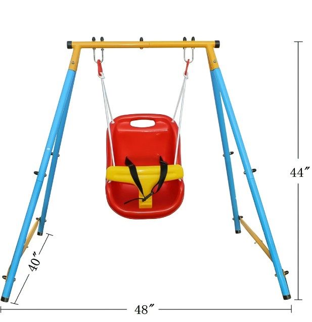 Photo 1 of **SEE NOTES**
KLB Sport Baby Toddler Indoor/Outdoor Metal Swing Set (Blue, Red, Yellow)