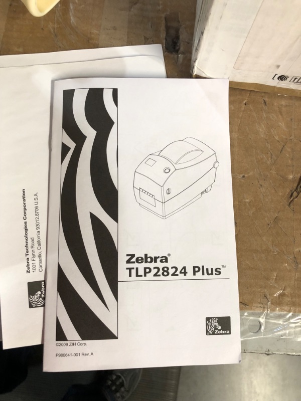 Photo 5 of ZEBRA TLP2824 Plus Thermal Transfer Desktop Monochrome Printer Print Width of 2 in Serial 