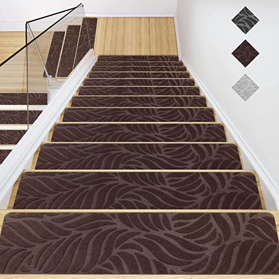 Photo 1 of [different pattern than stock photo] 15 stairs adhesive carpet tread