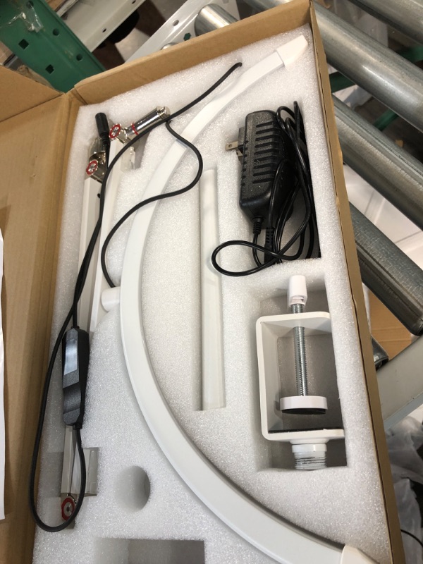 Photo 1 of Hi_friend Eyelash LED Floor Light, Half Moon Lamp for Lash Extension, Lighting for Beauty, Skincare, Lashes, Eyebrows, Filming Content Creation (White)