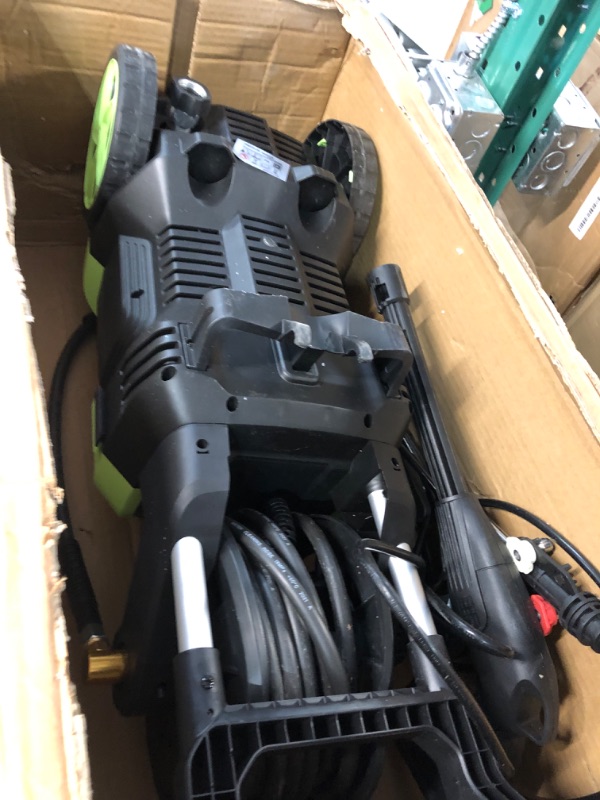 Photo 2 of **USED**mrliance Electric Pressure Washer 2.11GPM Power Washer High Power Cleaner with Hose Reel, 4 Adjustable Nozzles, Soap Bottle 