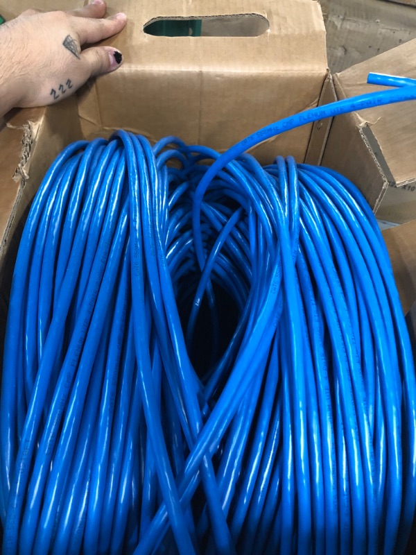 Photo 3 of 550MHZ CAT6 Plenum Cable 1000ft Blue, 23AWG 4Pair, Solid Network Cable Unshielded Twisted Pair (UTP)