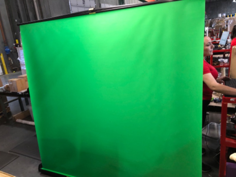 Photo 4 of ?Wider Style? RAUBAY 78.7in x 74.8in Large Collapsible Green Screen Backdrop Portable Retractable Chroma Key Panel Photo Background with Stand for Video Conference, Photographic Studio, Streaming
