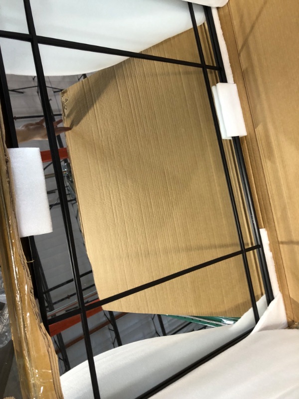 Photo 1 of Muzilife Black Rectangular Window Mirror, 31x47 Large Windowpane Wall Mirror, Framed Window Pane Grid Mirror