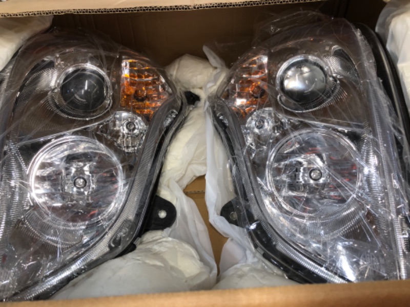 Photo 2 of GUO SHI Headlights Pair Set Fits 2013-2022 Kenworth T680, Headlamps Replacement Projector with Bulbs in, Left Driver Side & Right Passenger Side