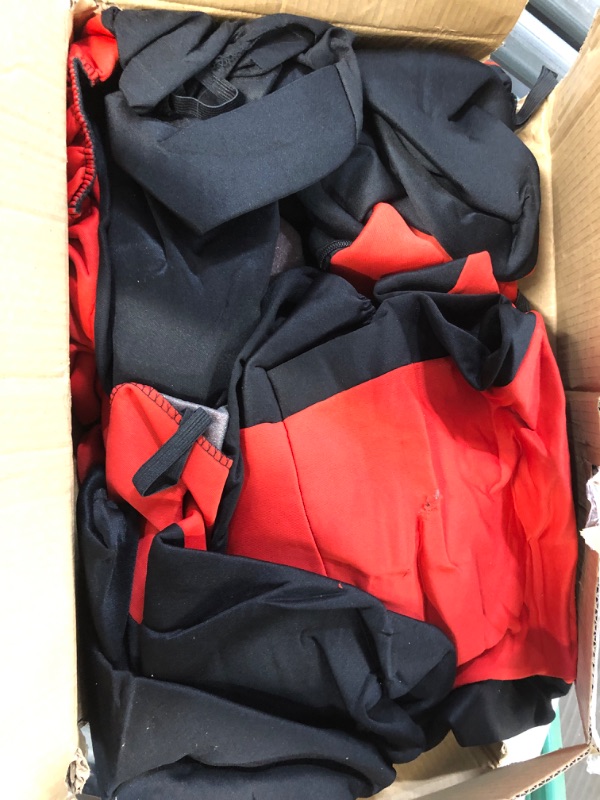 Photo 1 of BDK PolyPro Car Seat Covers Full Set in Red on Black – Front and Rear Split Bench Car Seat Cover, Easy to Install, Interior Covers for Auto Truck Van SUV