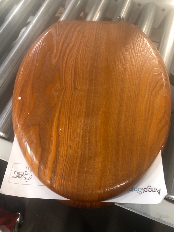 Photo 3 of **SEE NOTES** Angel Shield Wood Toilet Seat Elongated with Soft Close - 18.5" Wood