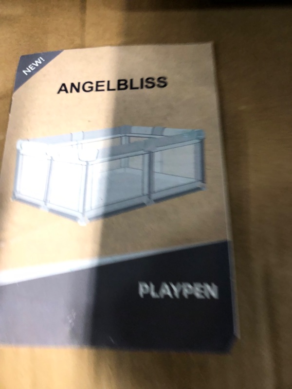 Photo 3 of ANGELBLISS Baby Playpen, Extra Large Playard, Grey 71x59"