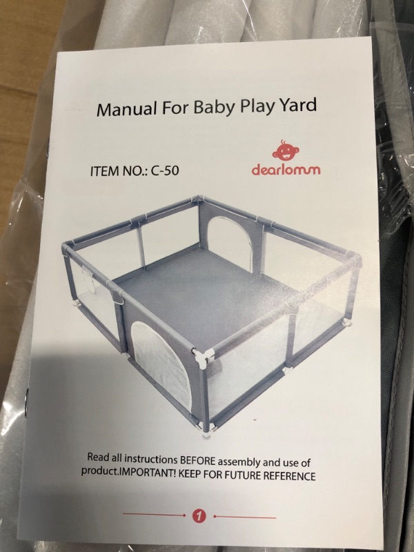 Photo 5 of Baby Playpen,71"x59 " Extra Large Baby Playard (Gray)