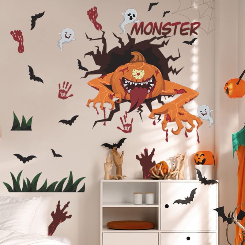 Photo 1 of (2x) Scary Halloween Wall Decals Monster Wall Stickers for Living Room