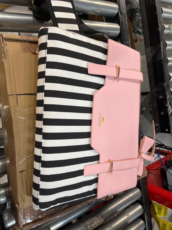 Photo 1 of Laptop Bag for Women, 15.6 inch Slim Computer Briefcase Sleeve Case,  Pink