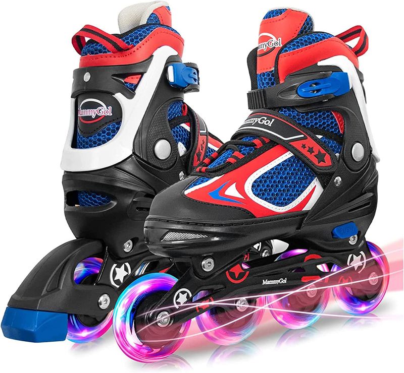 Photo 1 of *Minor Scratches/Used* MammyGol Adjustable Inline Skates with Light up Wheels, Small (Little Kid) 