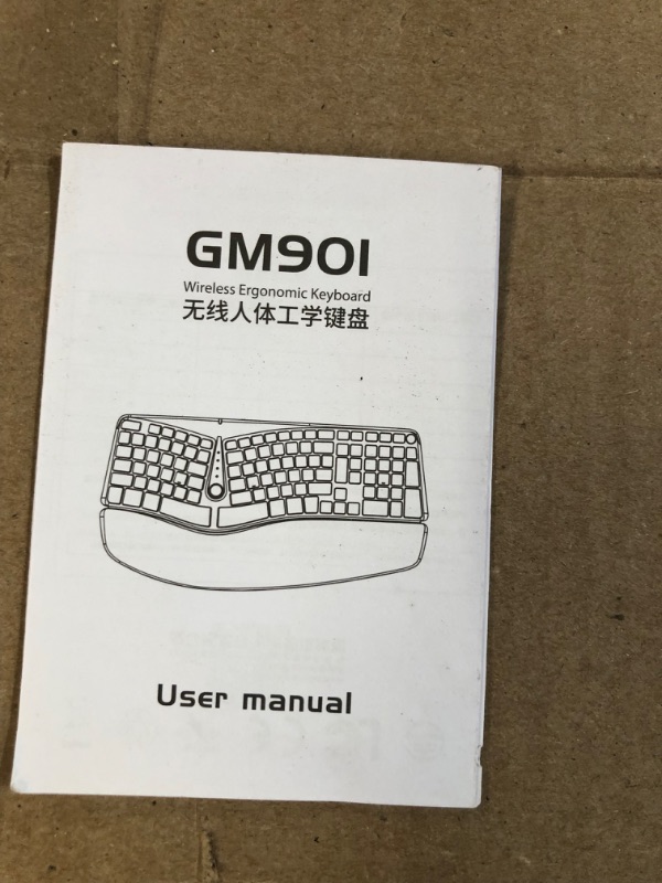 Photo 2 of Used/Dirty* Wireless Ergonomic Split Keyboard with Cushioned Palm Rest, Compatible with Windows, Mac OS (GM901D-White)