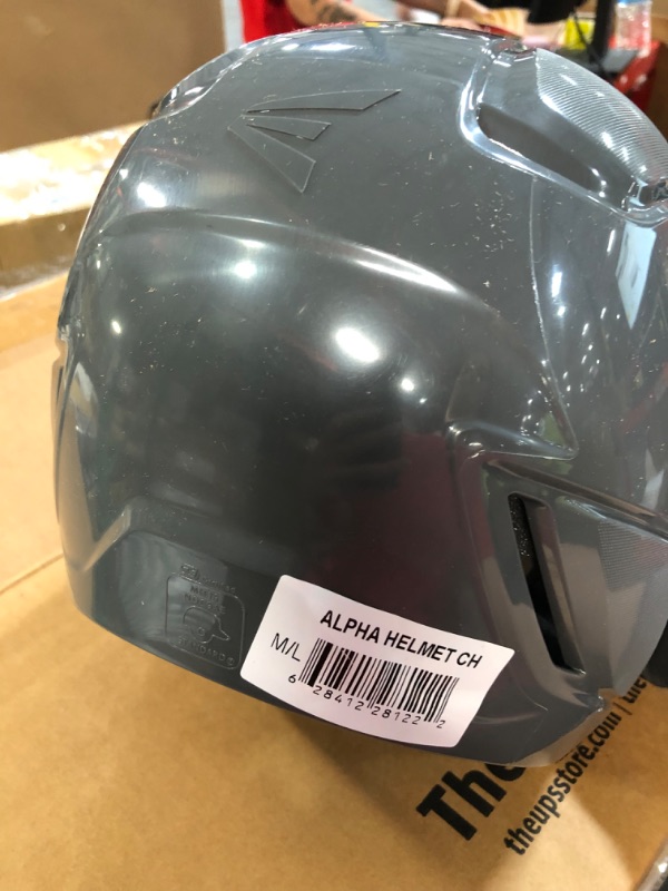 Photo 2 of *Used/Dirty* Easton Alpha Baseball Batting Helmet, Medium/Large Charcoal 