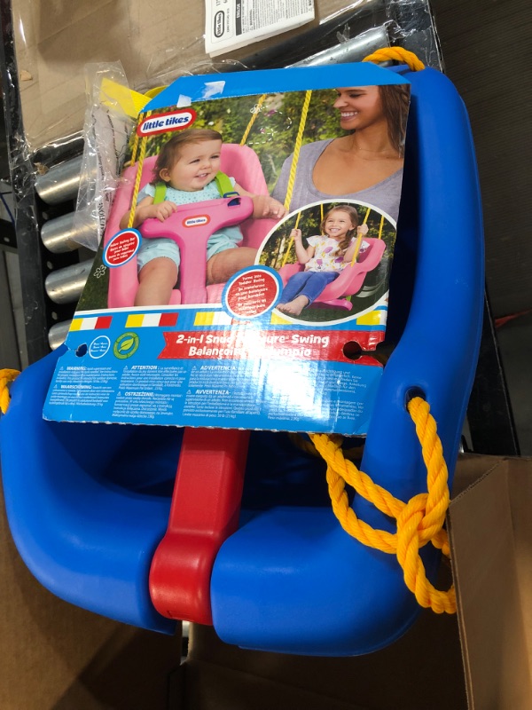 Photo 2 of *Used/Dirty* Little Tikes 2 -in- 1 Snug 'n Secure Grow With Me Swing - Blue