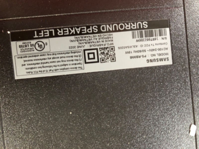 Photo 6 of ** PLEASE SEE NOTES** SAMSUNG HW-Q990B/ZA 11.1.4ch Soundbar w/ Wireless Dolby Atmos / DTS:X, Rear Speakers, Q Symphony, SpaceFit Sound+, Airplay 2, Adaptive Sound, Game Pro Mode, Alexa Built-In, 2022 HW-Q990B Soundbar
