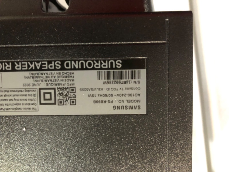 Photo 7 of ** PLEASE SEE NOTES** SAMSUNG HW-Q990B/ZA 11.1.4ch Soundbar w/ Wireless Dolby Atmos / DTS:X, Rear Speakers, Q Symphony, SpaceFit Sound+, Airplay 2, Adaptive Sound, Game Pro Mode, Alexa Built-In, 2022 HW-Q990B Soundbar