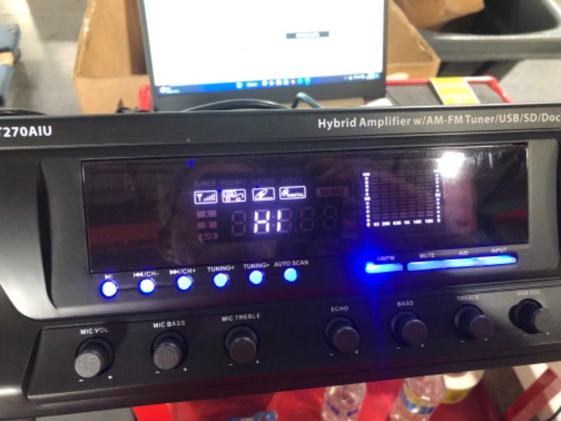 Photo 2 of 300W Digital Stereo Receiver System - AM/FM Qtz. Synthesized Tuner, USB/SD Card MP3 Player & Subwoofer Control, A/B Speaker, iPod/MP3 Input w/Karaoke, Cable & Remote Sensor - Pyle PT270AIU.5