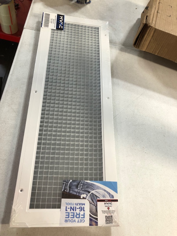 Photo 2 of 8" x 26" or 26" x 8" Cube Core Eggcrate Return Air Grille - Aluminum Rust Proof - HVAC Vent Duct Cover - White [Outer Dimensions: 10.75] 8 x 26 Return Grille