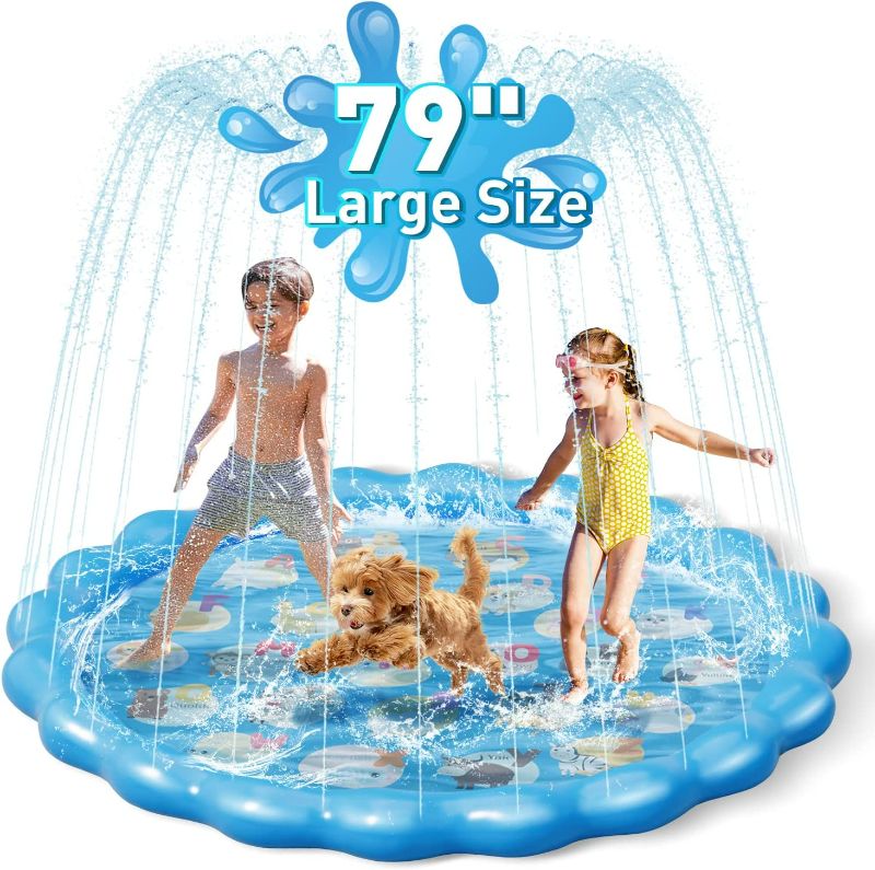 Photo 1 of **SEE NOTES**
LADER Splash Pad Sprinkler for Kids Learning, Thicken Dog Sprinkler & Splash Play Mat, 78.74”