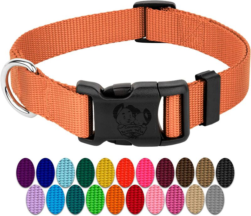 Photo 1 of **SEE NOTES**
Country Brook Petz - 30+ Vibrant Colors - American Made Deluxe Nylon Dog Collar with Buckle (Medium, 3/4 Inch Wide, Coral)