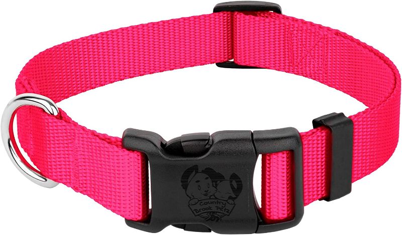 Photo 1 of **SEE NOTES**
Country Brook Petz - 30+ Vibrant Colors - American Made Deluxe Nylon Dog Collar with Buckle (Medium, 3/4 Inch Wide, Hot Pink)