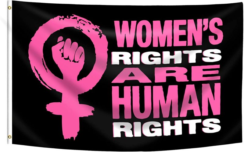 Photo 1 of **SEE NOTES**
Women's Rights Are Human Rights Protest Uterus Pro Choice Flag 3X5 FT Outdoor Indoor Banner Polyester with Brass Grommets (1)