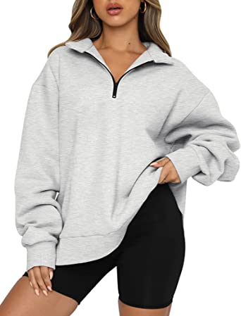 Photo 1 of **SEE NOTES**
EFAN Womens Oversized Half Zip Pullover Long Sleeve Sweatshirt Quarter Zip - Camo/Gray