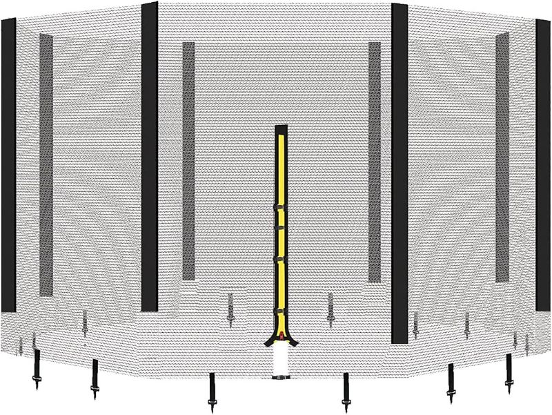 Photo 1 of 12ft Trampoline Net - Replacement Enclosure Safety Net for 8 Poles Round Frames Trampoline