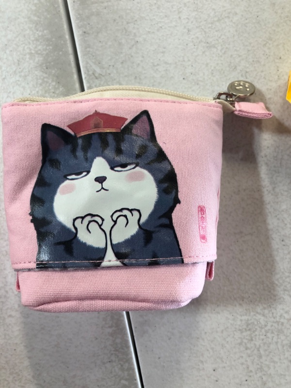 Photo 3 of **SEE NOTES**
XIAOYU Telescopic Pencil Case Stand Up Pencil Bag Cute Animal Pencil Holder Canvas Cartoon Stationery Pouch Makeup Bags, Pink (Cat and Pug)