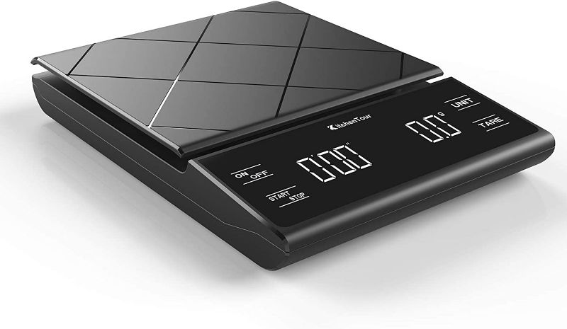 Photo 1 of **SEE NOTES**
KitchenTour Coffee Scale with Timer - Digital Multifunction Weighing Scale with 3kg/0.1g High Precision - Pour Over Drip - Espresso Scale with Bright LCD Display (Batteries )-Black